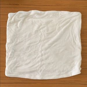 white ribbed tube top